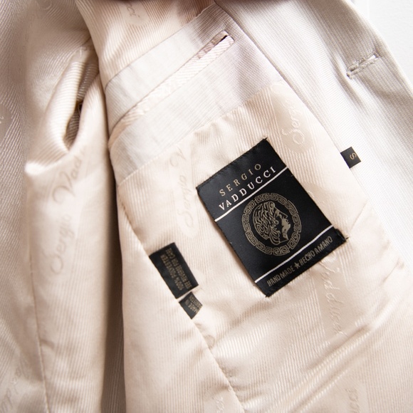 Sergio Vadducci Suit Jacket Blazer, Western Style Formal Wear Beige Men's Small - Picture 5 of 5